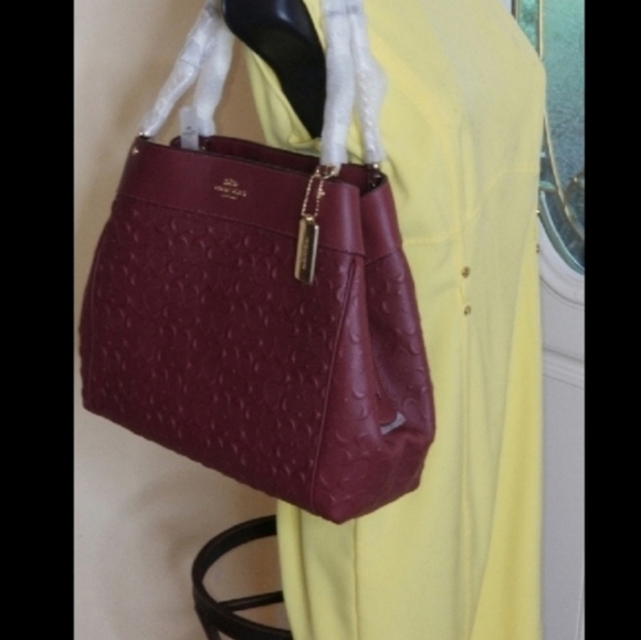 New COACH SIGNATURE LEATHER SHOULDER Bag Purse Handbag - Picture 8 of 10